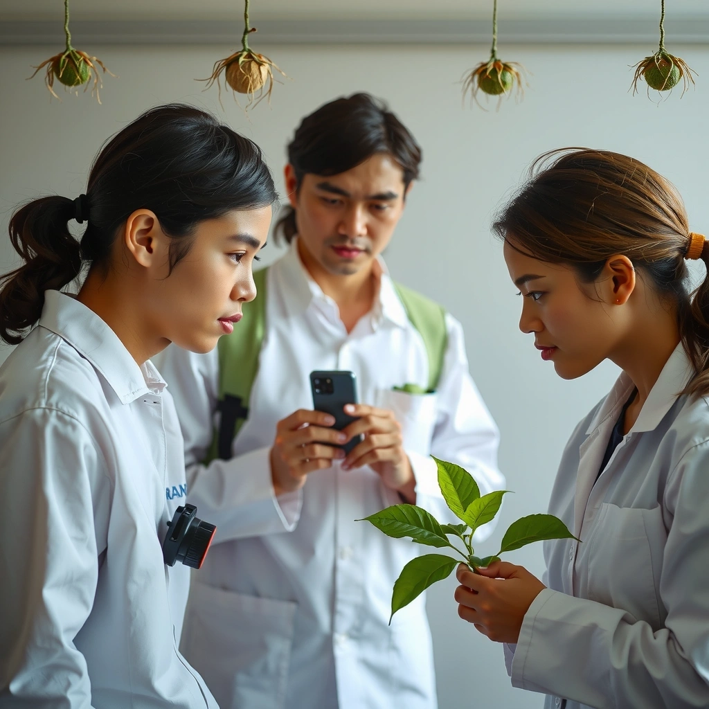 Field research in Indonesian rainforest